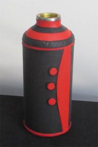 Black Red Deco Water Bottle
