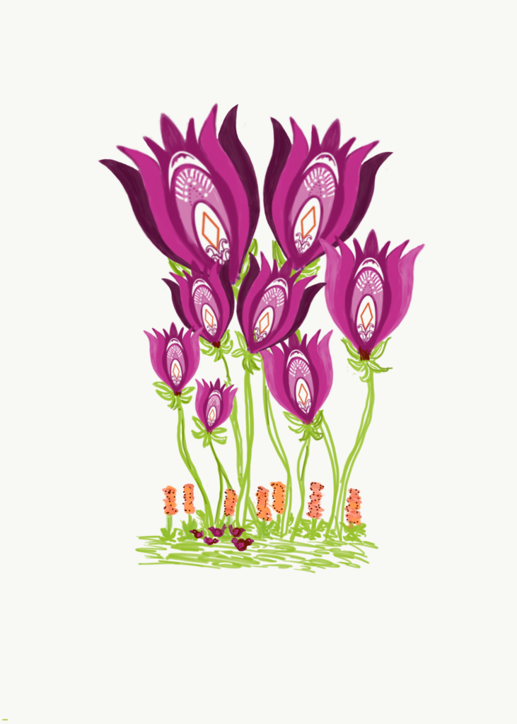 Folk Art Dancing Tulips